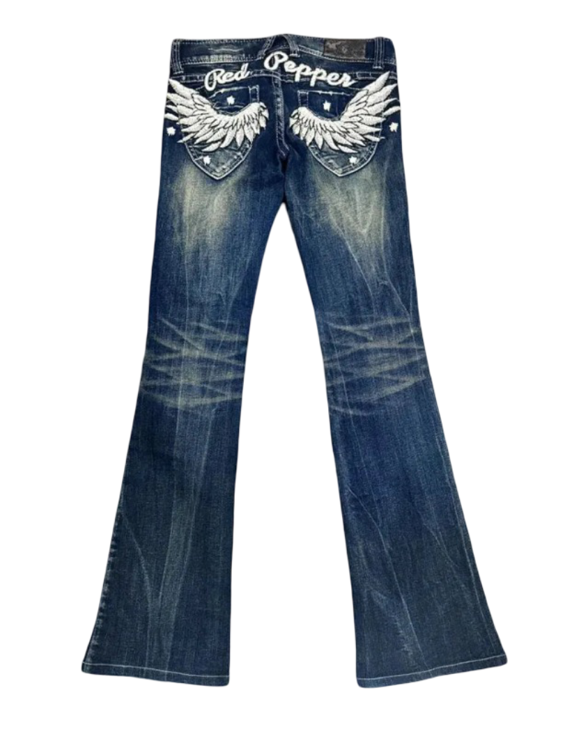 Amerikanische Flügel-Stickerei Low Waist