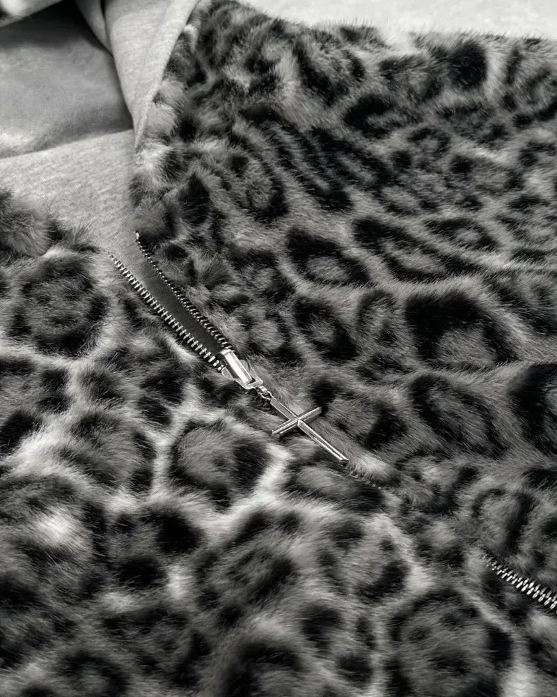 Zwei-seitige Kleidung Harajuku Retro Leopard Print