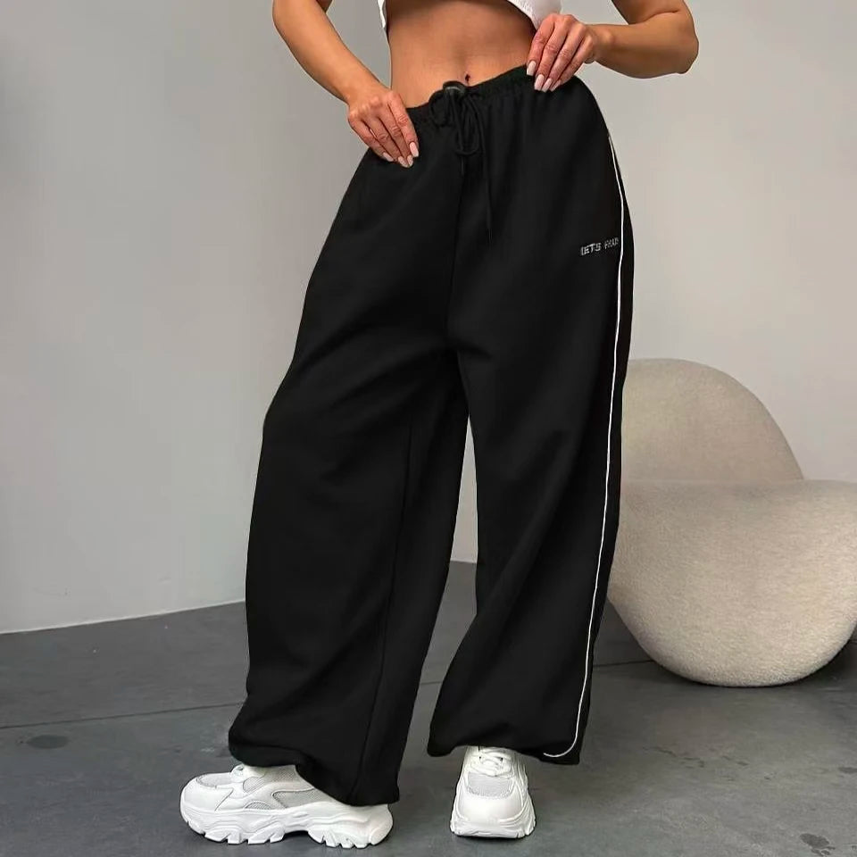 Y2K American Black Retro Jogginghose