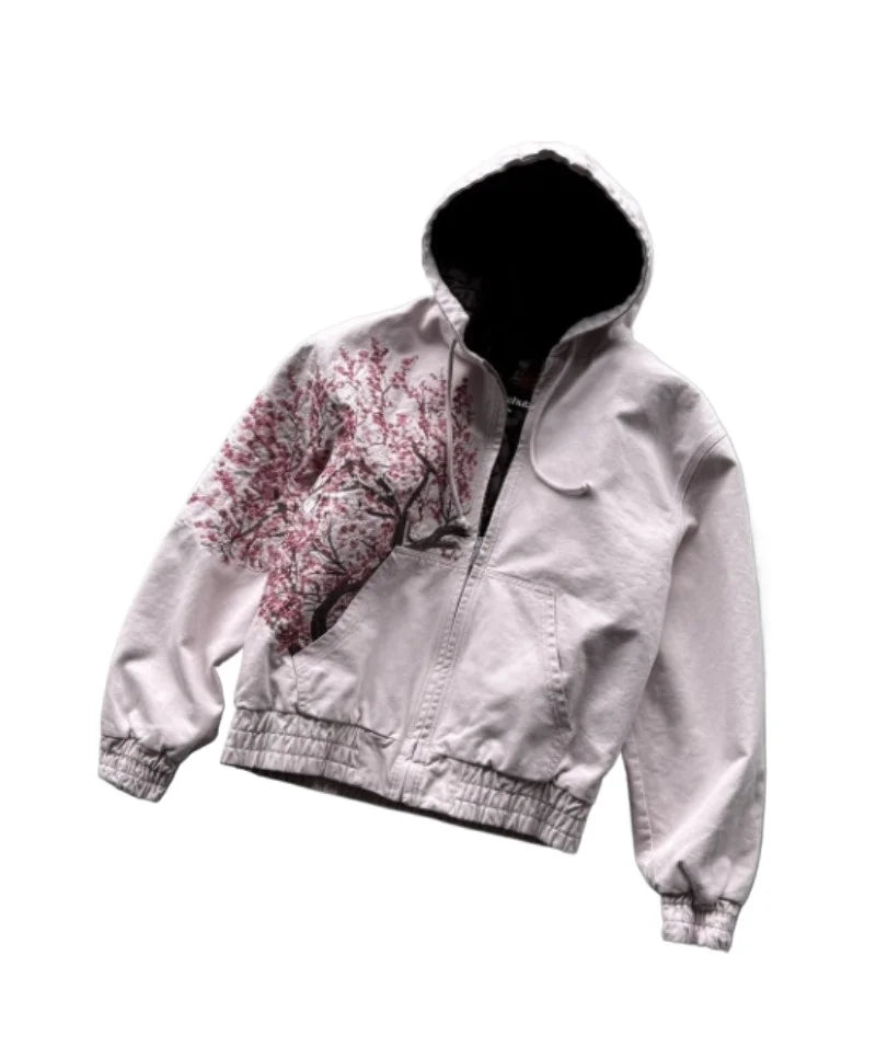 Y2K Harajuku Pflaume Baum Zipper