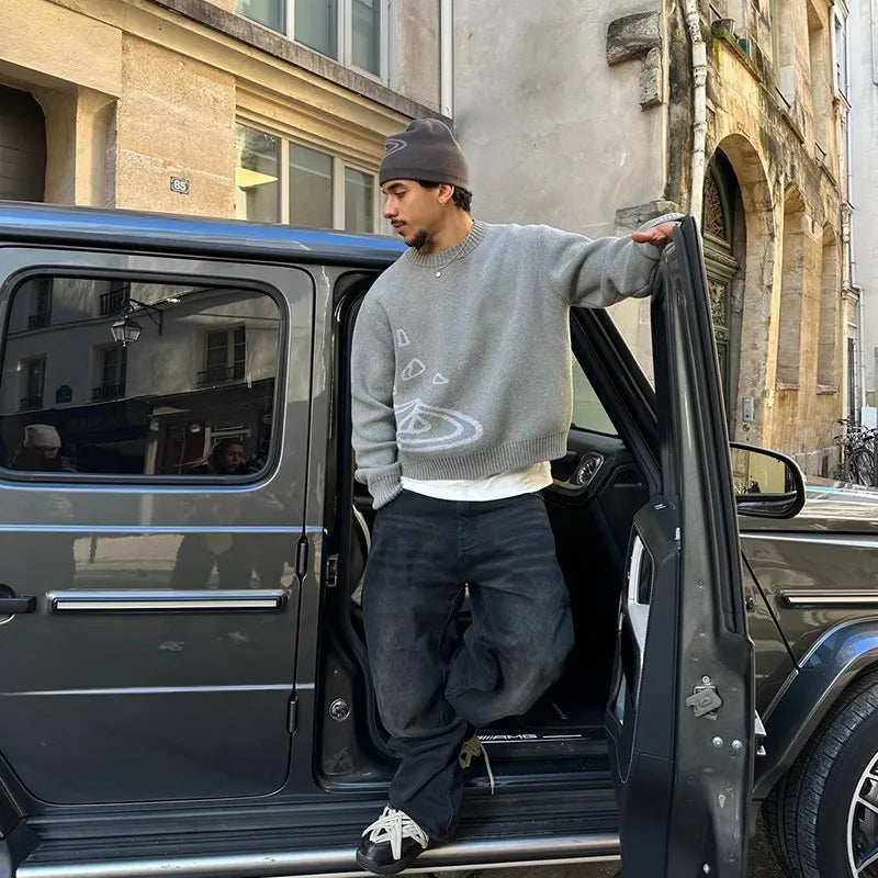 Pullover Planet Universe Star Y2K