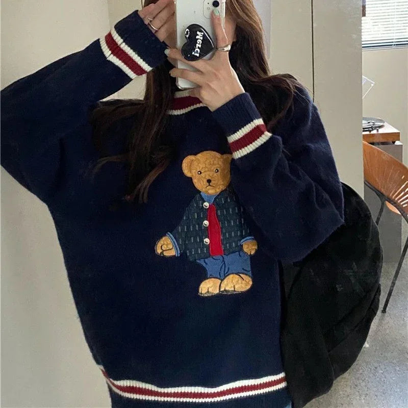 Vintage Cartoon Bär Stickerei