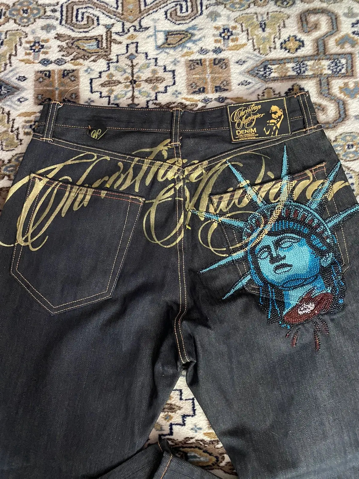 Vintage Freiheitsstatue Diamanten Jeans