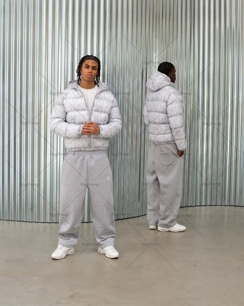 Glänzende Harajuku Daunenjacke